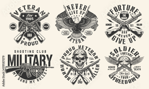 Soldier fortune set monochrome poster