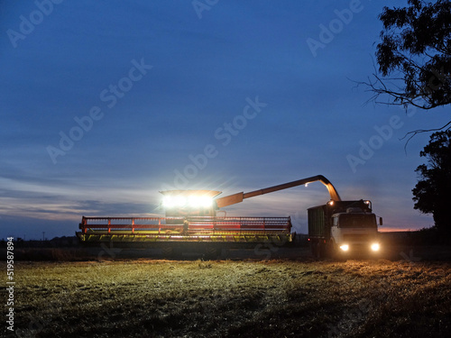 combine harvester working on a field