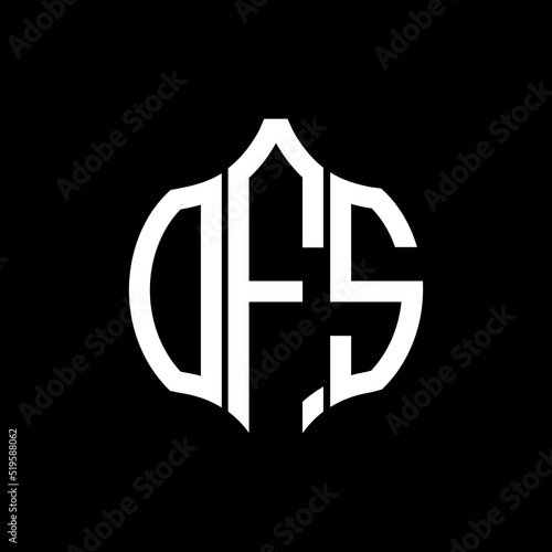 OFS letter logo. OFS best black background vector image. OFS Monogram logo design for entrepreneur and business.
 photo