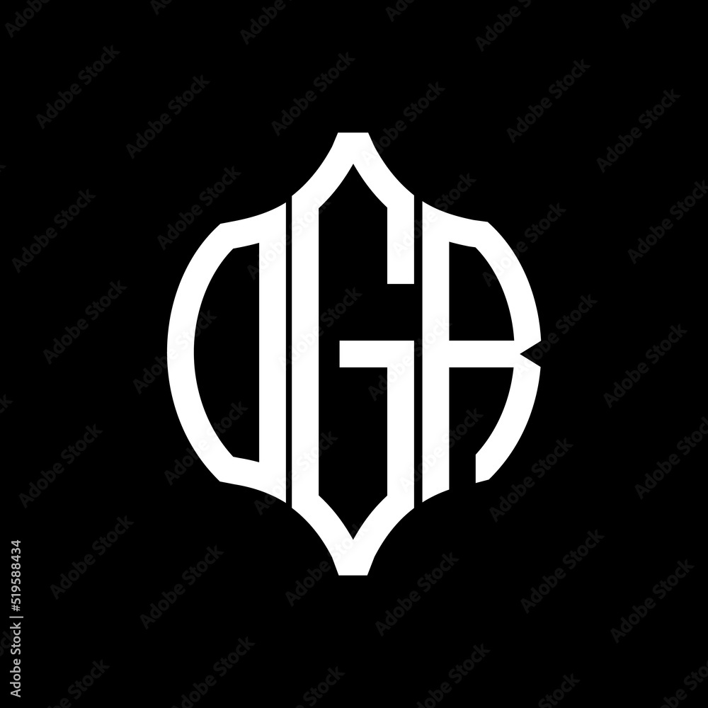 OGR letter logo. OGR best black background vector image. OGR Monogram logo design for entrepreneur and business.
 - obrazy, fototapety, plakaty 