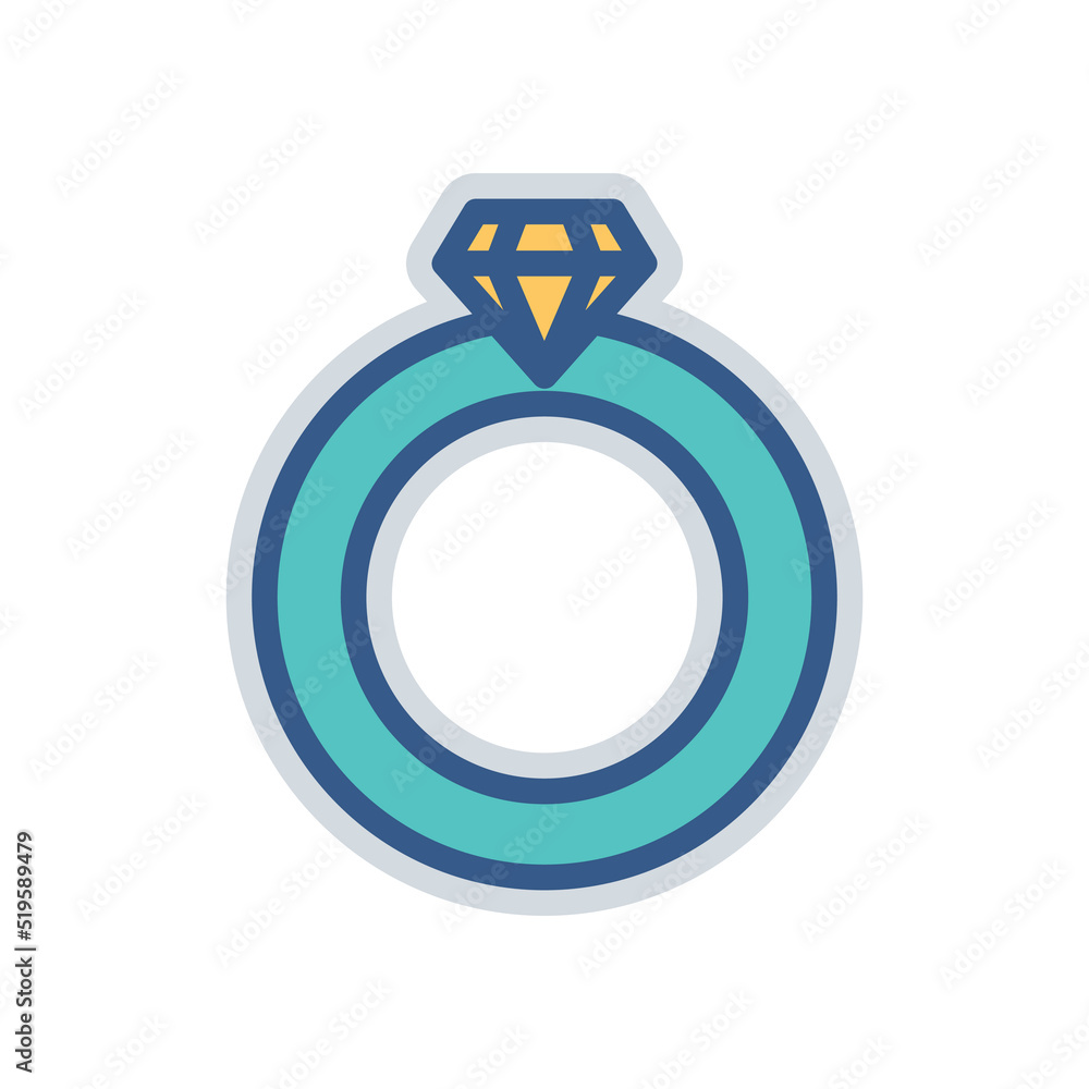 gem ring icon. Icon related to wedding. colored icon style. suitable for sticker. Simple design editable gem ring icon. Icon related to wedding. colored icon style. suitable for sticker. Simple design editable
