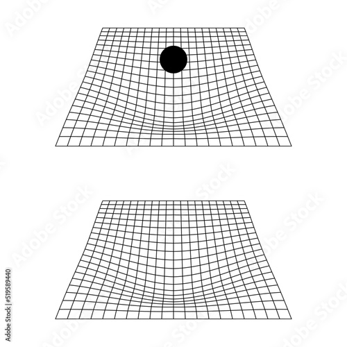 Set of Space Gravitational Force Silhouettes
