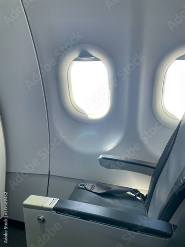 Detailanblick vom Inneren eines Passagiersflugzeugs.