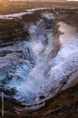 Gullfoss in Island im Winter