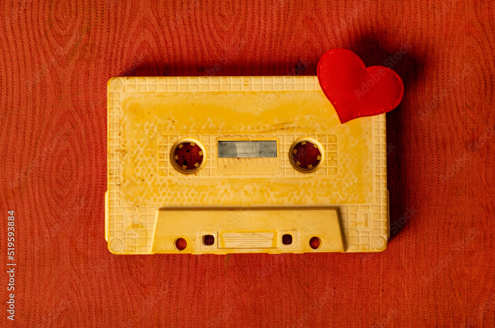 Obraz premium Audio Cassette with a Heart