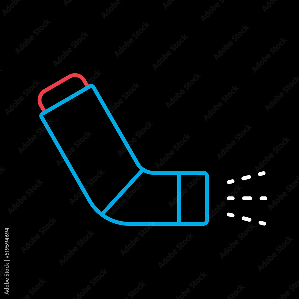 Asthma inhaler vector icon. Medical sign Asthma inhaler vector icon. Medical sign