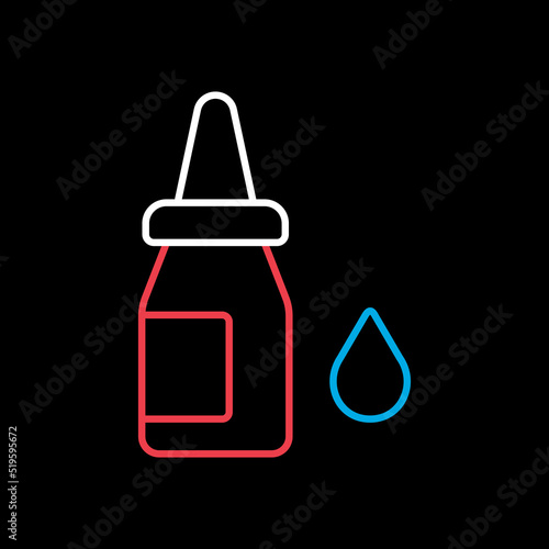 Eye drops vector icon. Nasal drops