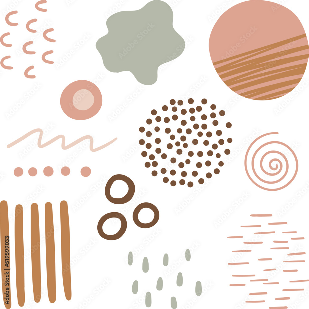 Set of abstract hand-drawn shapes. Vector textured decor elements. Hand-drawn doodle shapes. Trendy abstract art. Set of abstract hand-drawn shapes. Vector textured decor elements. Hand-drawn doodle shapes. Trendy abstract art.