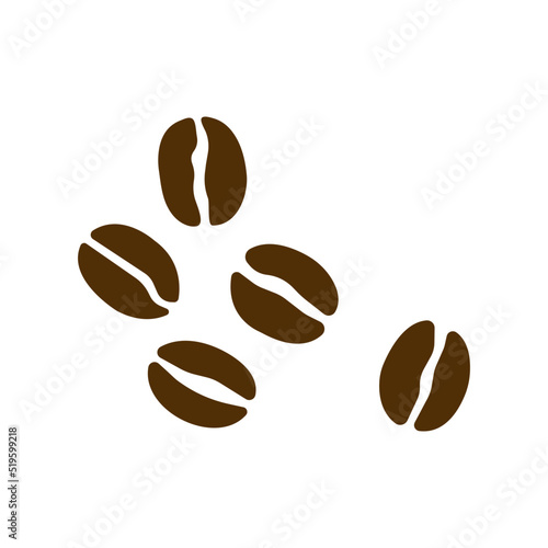 Coffee beans set.  Flat coffee beans vector design. Caffeine sign.  