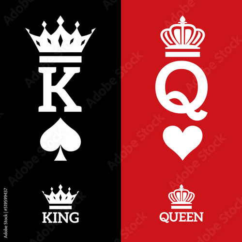 King and queen couple icon vector photo