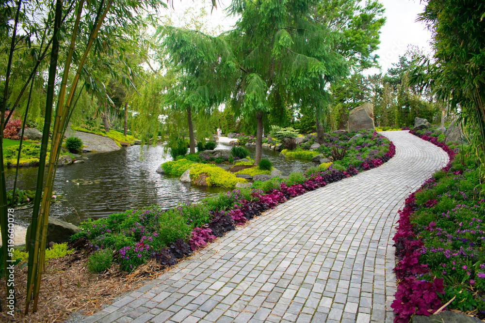 Obraz premium Flor & Fjære Flower garden on an island near Stavanger Norway