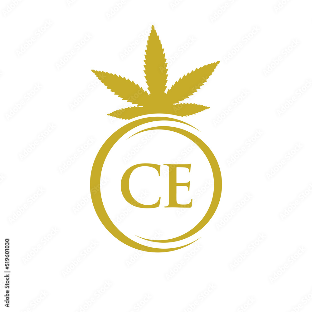 Letter CE Cannabis Marijuana Logo. Cannabis Logo Symbol for Therapy, Medical and Health Care Letter CE Cannabis Marijuana Logo. Cannabis Logo Symbol for Therapy, Medical and Health Care