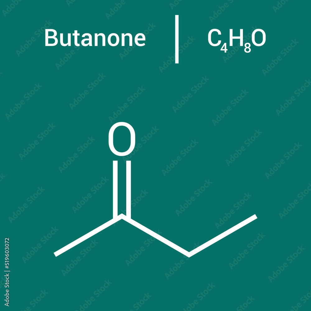 chemical structure of Butanone (C4H8O) chemical structure of Butanone (C4H8O)