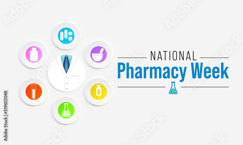 National Pharmacy Week is observed every year in October. to raise your patients and colleagues awareness about the vital role pharmacists play on the healthcare team. 3D Rendering