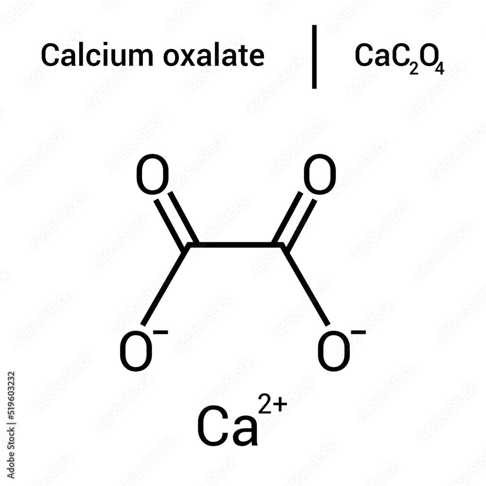chemical structure of Calcium oxalate (CaC2O4) Stock Vector Adobe Stock