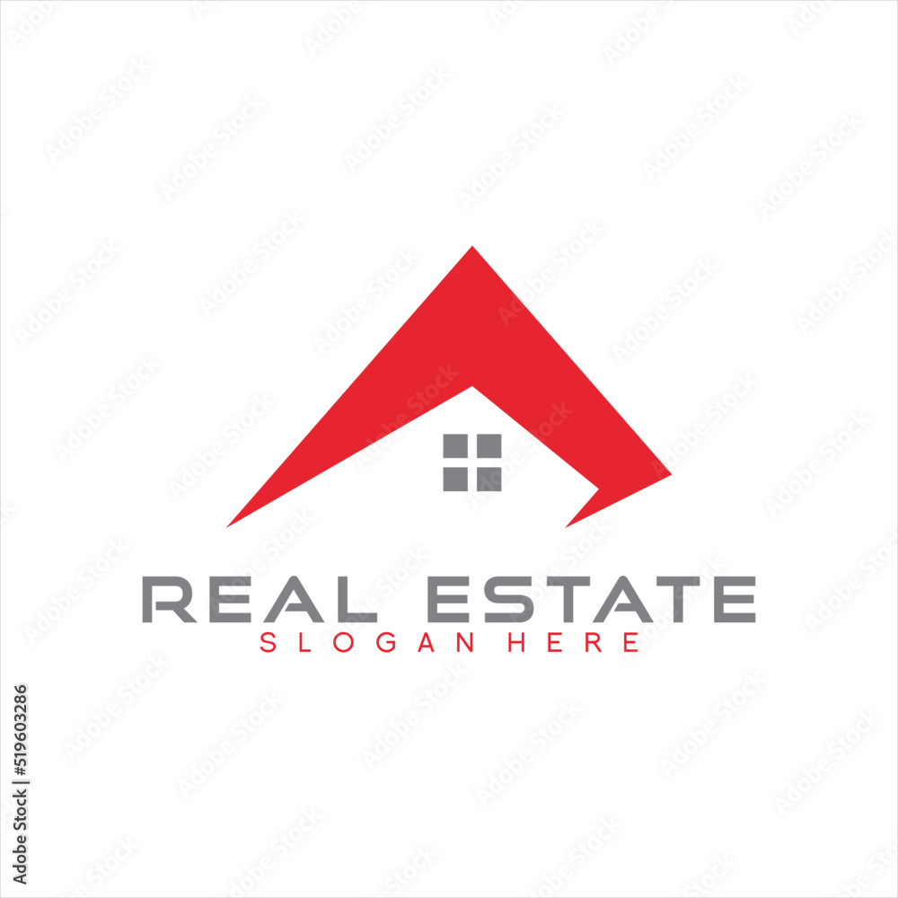 Real estate logo vector design with unique roof icon. Real estate logo vector design with unique roof icon.