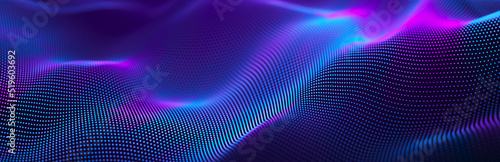 Musical wave. Beautiful illustration with connected dots and lines. Digital network background. 3D