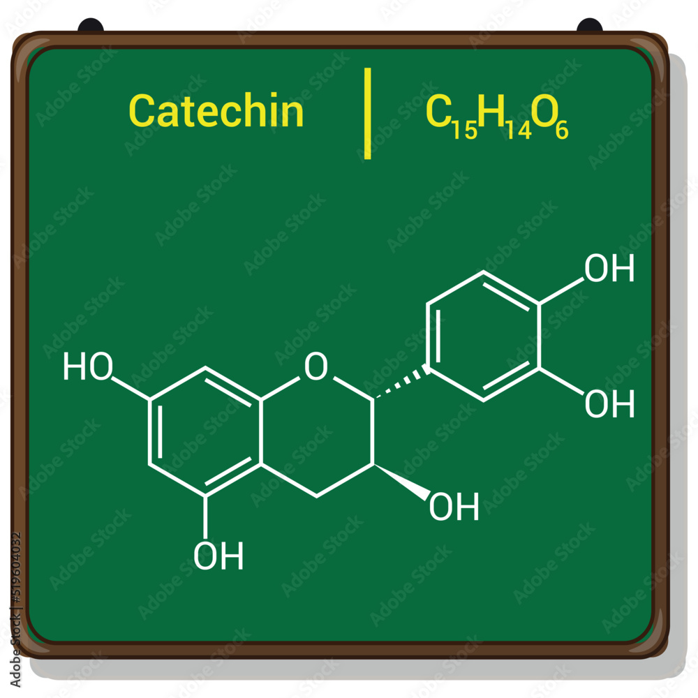 chemical structure of Catechin (C15H14O6) chemical structure of Catechin (C15H14O6)