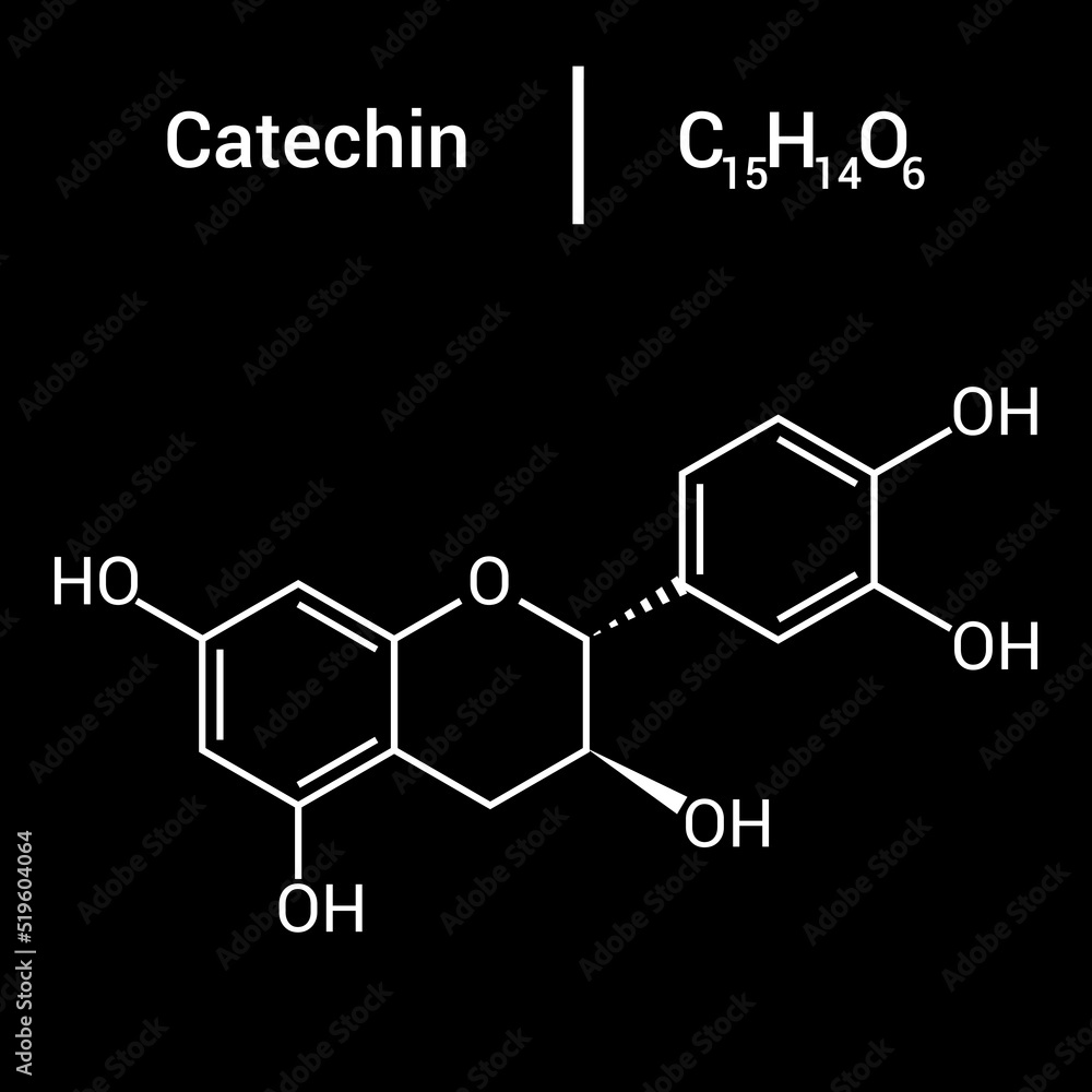 chemical structure of Catechin (C15H14O6) chemical structure of Catechin (C15H14O6)
