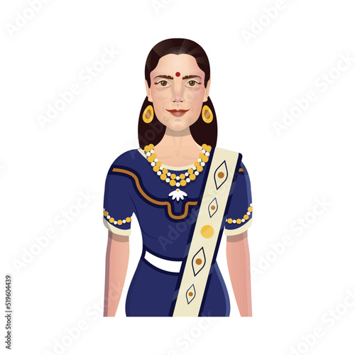Indian women in a realistic style