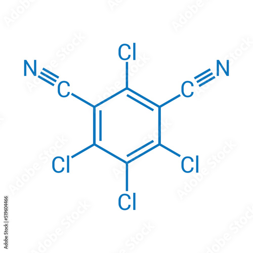 chemical structure of Chlorothalonil (C8Cl4N2) photo
