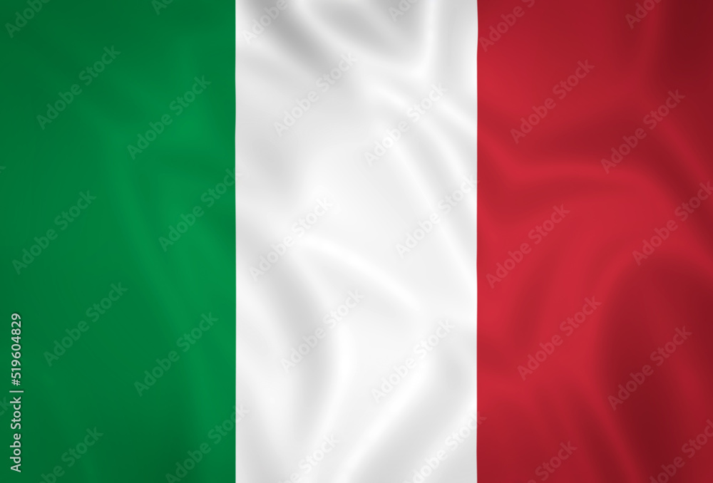 Illustration waving state flag of Italy