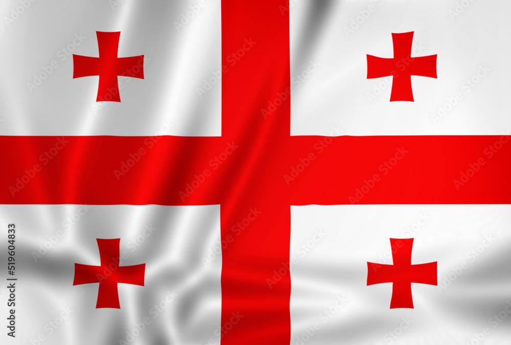 Illustration waving state flag of Georgia Illustration waving state flag of Georgia
