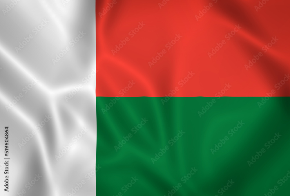 Illustration waving state flag of Madagascar