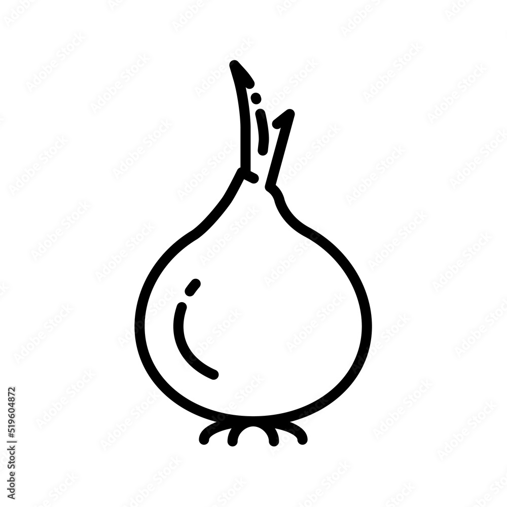 Onion icon vector illustration in outline style. Vegetable sign Onion icon vector illustration in outline style. Vegetable sign
