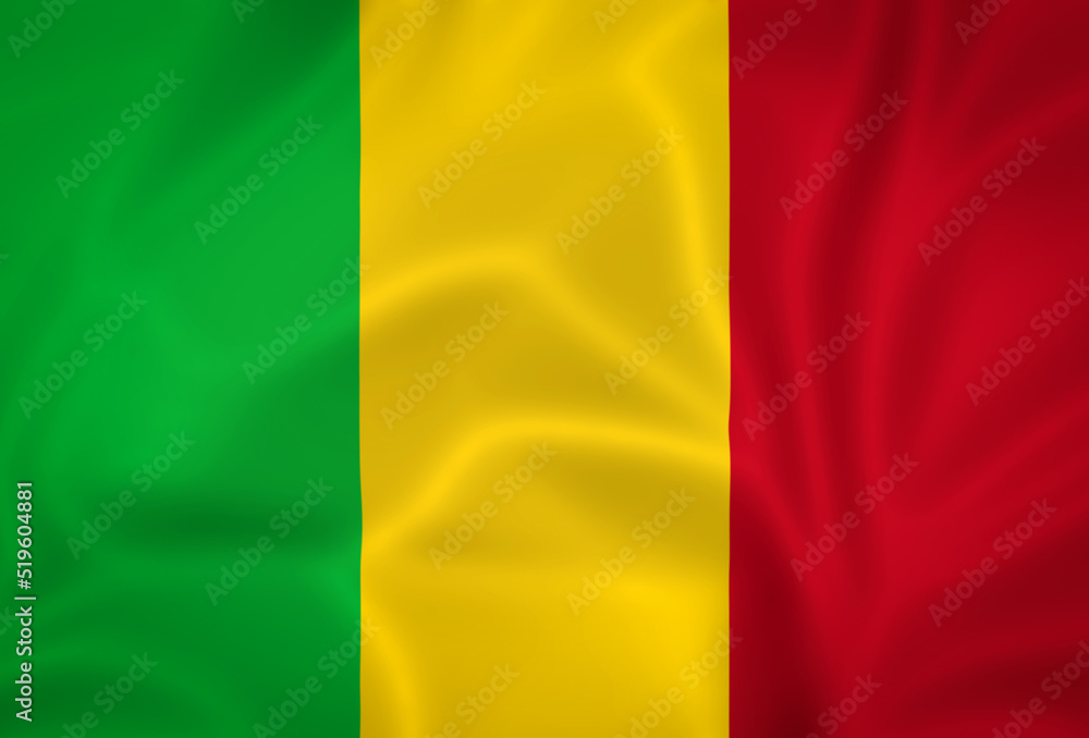 Illustration waving state flag of Mali