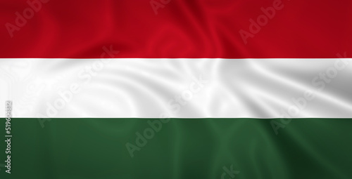 Illustration waving state flag of Hungary