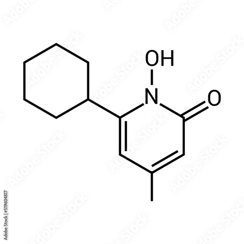 chemical structure of Ciclopirox (C12H17NO2)
