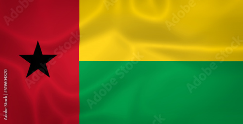 Illustration waving state flag of Guinea-Bissau