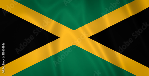 Illustration waving state flag of Jamaica