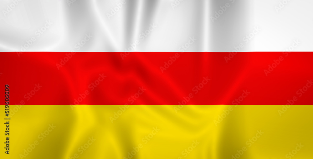 Illustration waving state flag of South Ossetia Illustration waving state flag of South Ossetia