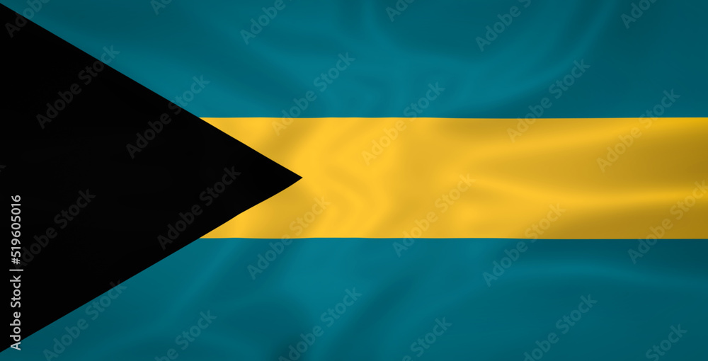Illustration waving state flag of the Bahamas Illustration waving state flag of the Bahamas