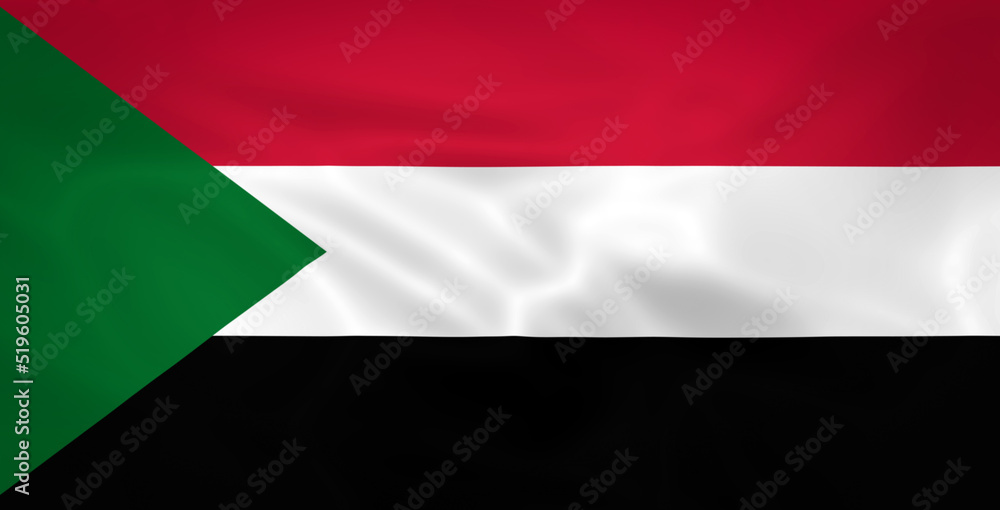 Illustration waving state flag of Sudan