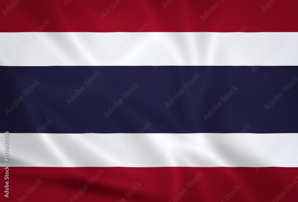 Naklejka premium Illustration waving state flag of Thailand