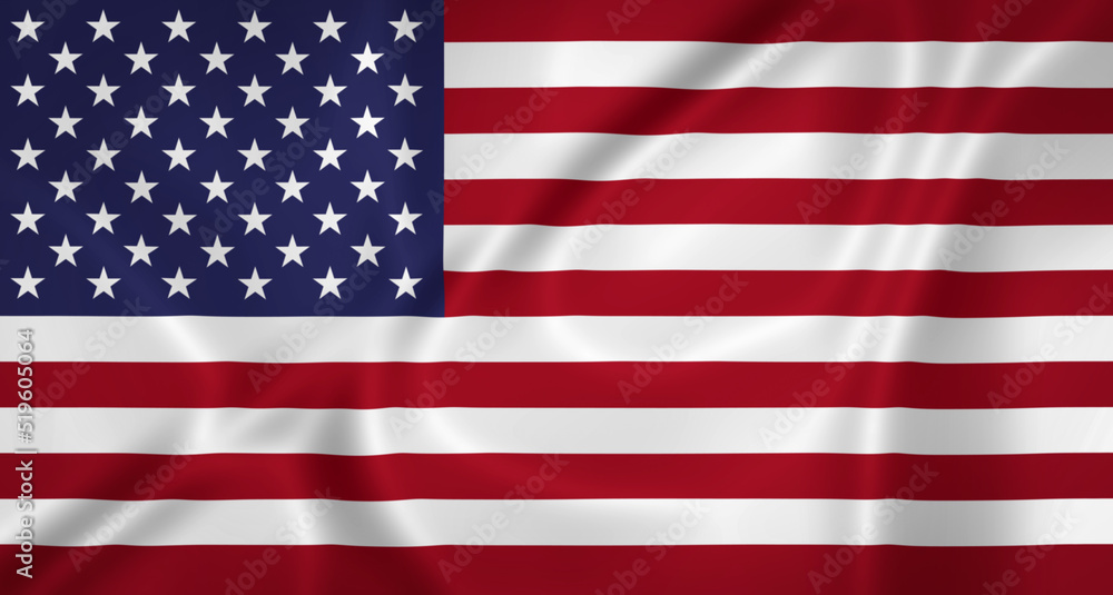 Illustration waving state flag of the United States Illustration waving state flag of the United States