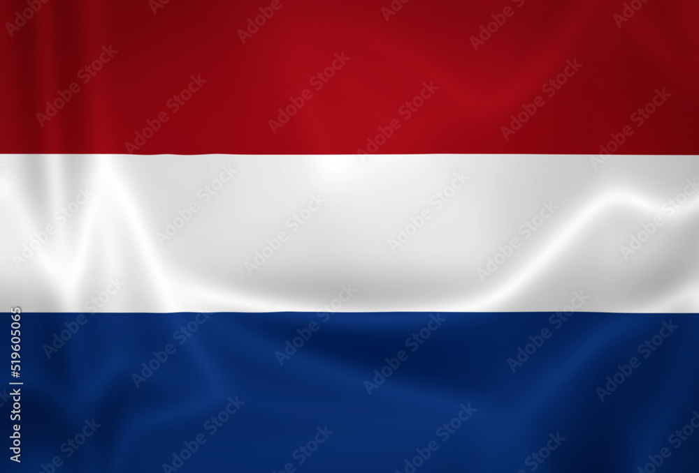 Illustration waving state flag of the Netherlands Illustration waving state flag of the Netherlands
