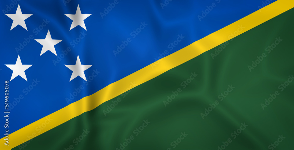Illustration waving state flag of the Solomon Islands