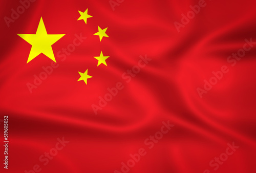 Illustration waving state flag of the People's Republic of China