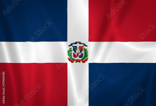 Illustration waving state flag of the Dominican Republic