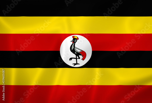 Free Download Illustration waving state flag of Uganda - GFXLoad