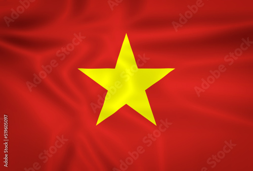 Illustration waving state flag of Vietnam