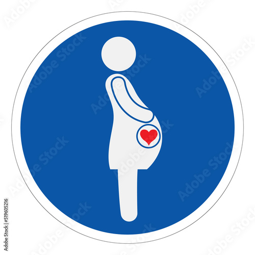 Expectant Mother Symbol Sign,Vector Illustration, Isolated On White Background Label. EPS10