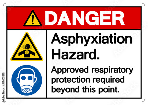 Danger Asphyxiation Hazard Symbol Sign, Vector Illustration, Isolate On White Background Label .EPS10 photo