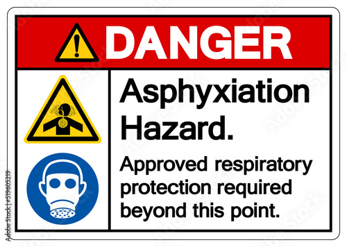 Danger Asphyxiation Hazard Symbol Sign, Vector Illustration, Isolate On White Background Label .EPS10