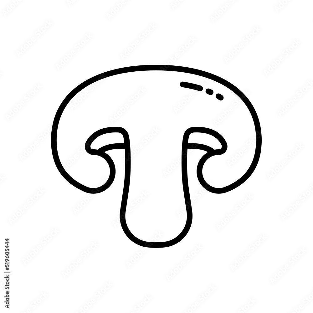 Champignon icon vector illustration in outline style. Mushroom icon