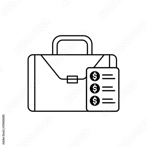 briefcase with document icon vector